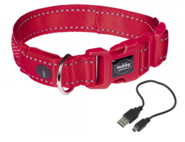 Nobby Ошейник для собак USB Flash mesh XS-S 2х28-38 см красный