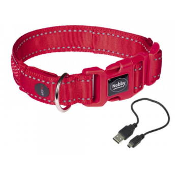 Nobby Нашийник для собак USB Flash mesh XS-S 2х28-38 см червоний