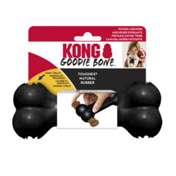 Kong extreme goodie bone toy for dogs for treats l black