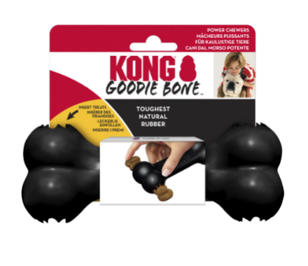 Kong extreme goodie bone toy for dogs for treats l black