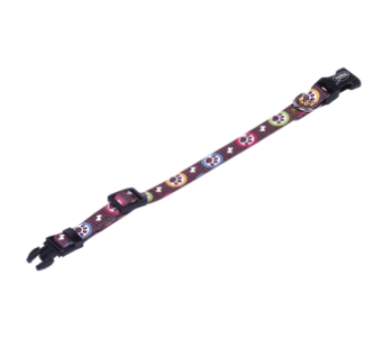Nobby Ошейник для собак Paw XXS-XS нейлон 1×10‑20 см коричневый с лапками
