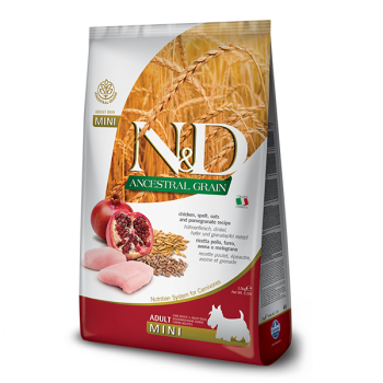Farmina N&D Low Grain Adult Mini Сухой корм для собак Курица с гранатом 2,5 кг