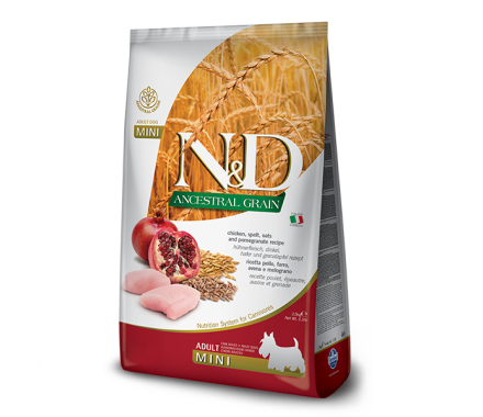 Farmina N&D Low Grain Adult Mini Сухой корм для собак Курица с гранатом 2,5 кг