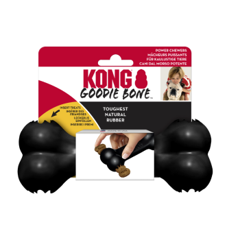 Kong extreme goodie bone toy for dogs bone for treats m black