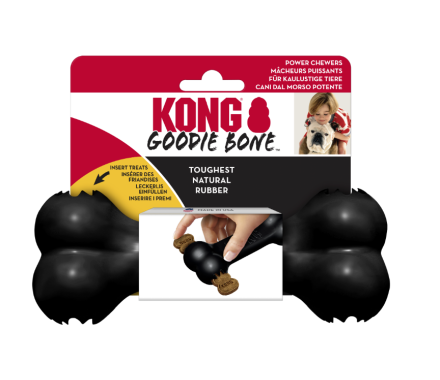 Kong extreme goodie bone toy for dogs bone for treats m black
