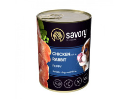 Savory Консерва для щенков Курица и кролик 400 г