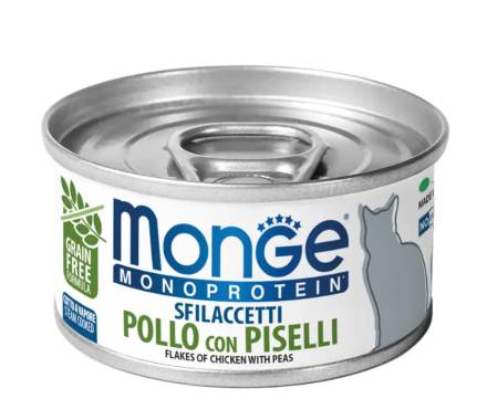 Monge Консерва для котов Monoprotein мясные хлопья Курица с горошком 80 г