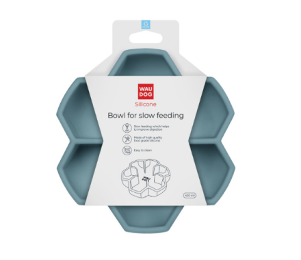 Waudog Silicone Миска для медленного кормления 750 мл серая