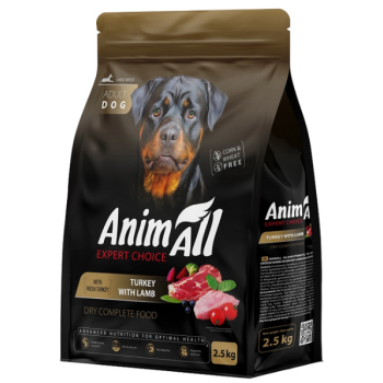AnimAll Dog Сухий корм для собак великих порід Індичка та ягня 2,5 кг