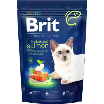 Brit Premium Nature Sterilized Сухой корм для котов Лосось 1,5 кг