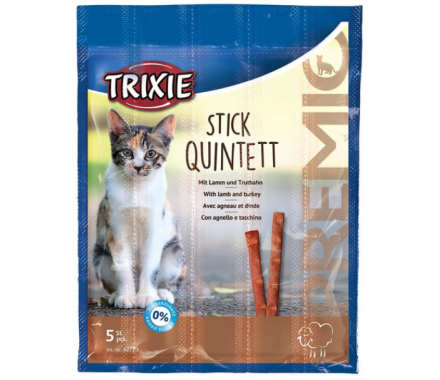 Trixie Ласощі для котів Premio Quadro-Sticks Палички Ягня та індичка 5х5 г