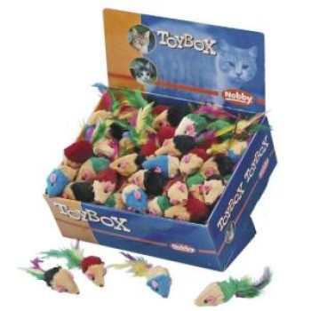 Nobby Мышка для кошек длинношерстная 7,5 см цвет в ассортименте