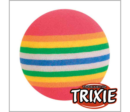 Trixie Іграшка для котів М'яч райдужний спінена гума 4 см