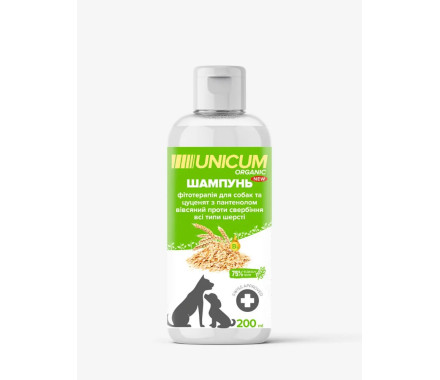 Unicum Organic Шампунь для собак с пантенолом овсяный против зуда 200 мл