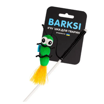 Barksi Игрушка для кошек Удочка Гусеница 34х16х4,5 см