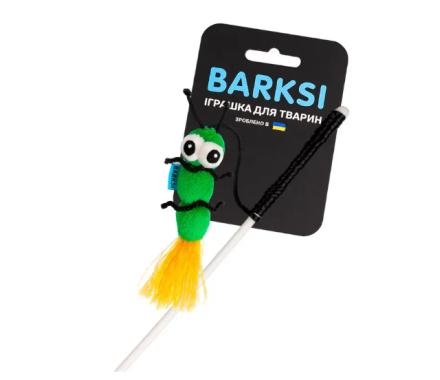 Barksi Игрушка для кошек Удочка Гусеница 34х16х4,5 см