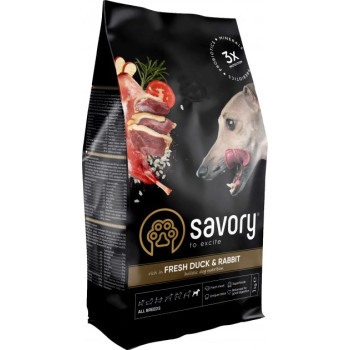 Savory Сухой корм для собак Утка и кролик 3 кг