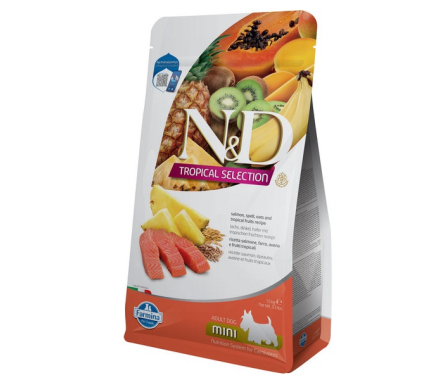 Farmina N&D Tropical Adult Mini Сухой корм для собак Лосось и тропические фрукты 1,5 кг