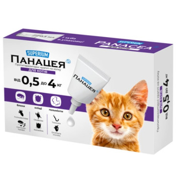 Superium Панацея Краплі на холку для котів протипаразитарні 0,5-4 кг 1 піпетка