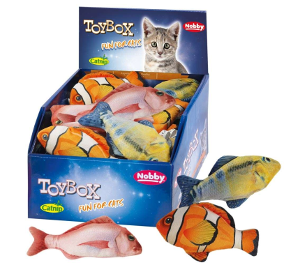 Nobby Іграшка для котів Рибка плюш з катніпом 14,5-16,5 см