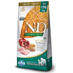 Farmina N&D Low Grain Adult Сухий корм для собак Курка з гранатом 15 кг