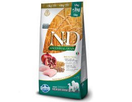 Farmina N&D Low Grain Adult Сухой корм для собак Курица с гранатом 15 кг