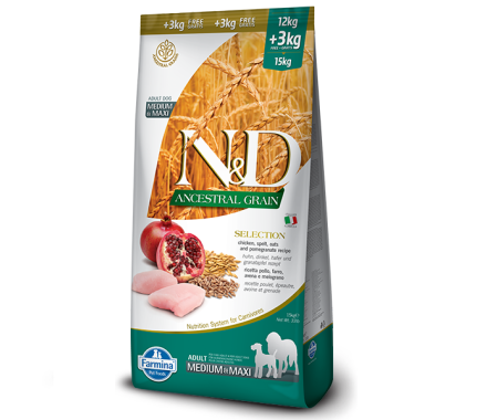 Farmina N&D Low Grain Adult Сухой корм для собак Курица с гранатом 15 кг
