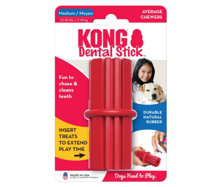 Kong Dental Stick toy for dogs wand for chewing m red