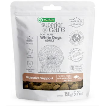 Nature\'s Protection Лакомства для собак Superior Care White Dogs Intestinal Care Белая рыба и рис 150 г