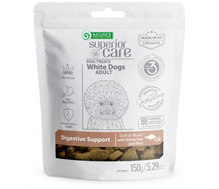 Nature\'s Protection Лакомства для собак Superior Care White Dogs Intestinal Care Белая рыба и рис 150 г