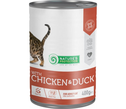 Nature's Protection Консерва для котів Sterilised Курка та Качка 400 г