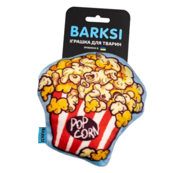 Barksi toy for dogs soft popcorn with a squeak
