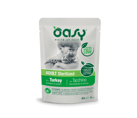 Oasy Вологий корм для котів Sterilized Індичка в соусі 85 г